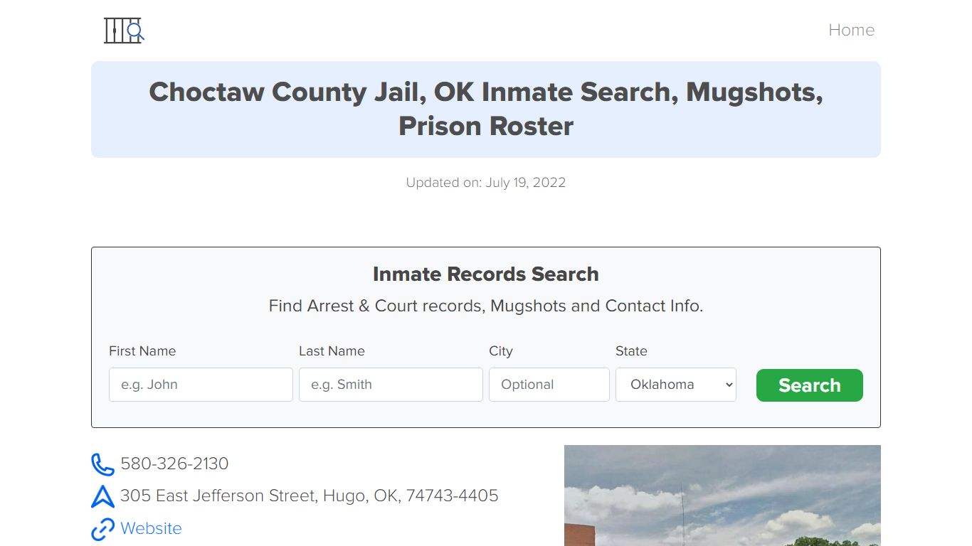 Choctaw County Jail, OK Inmate Search, Mugshots, Prison Roster